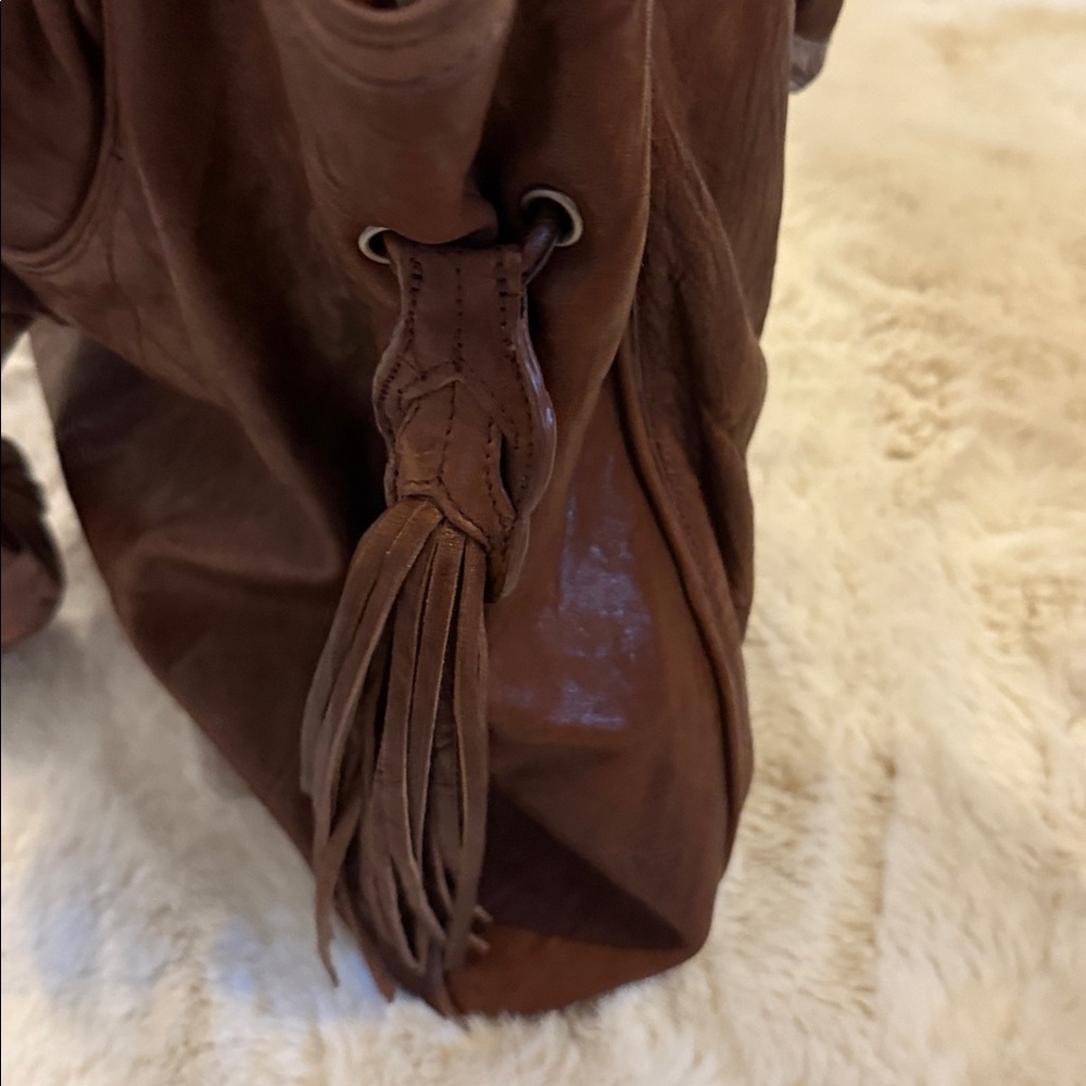 Junior Drake Brown Leather Hobo Bag View 6